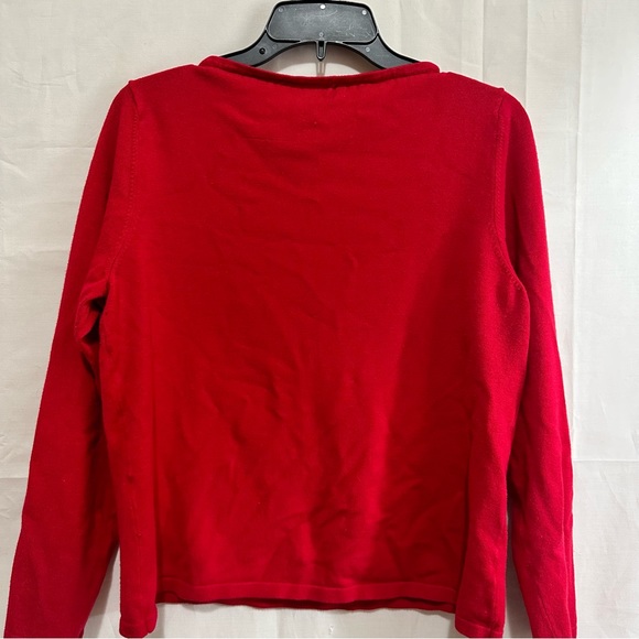 Judith Hart Round Neck Knit Rayon Long Sleeve Sweater in Red Size L - Picture 5 of 5